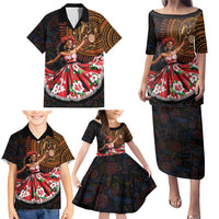 Sega Traditional Dance Family Matching Puletasi and Hawaiian Shirt Paisley Mix African Pattern