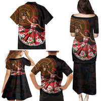 Sega Traditional Dance Family Matching Puletasi and Hawaiian Shirt Paisley Mix African Pattern