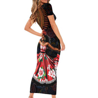 Sega Traditional Dance Family Matching Short Sleeve Bodycon Dress and Hawaiian Shirt Paisley Mix African Pattern