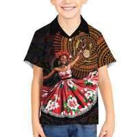 Sega Traditional Dance Family Matching Short Sleeve Bodycon Dress and Hawaiian Shirt Paisley Mix African Pattern