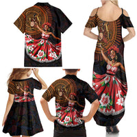 Sega Traditional Dance Family Matching Summer Maxi Dress and Hawaiian Shirt Paisley Mix African Pattern