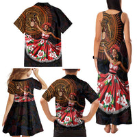 Sega Traditional Dance Family Matching Tank Maxi Dress and Hawaiian Shirt Paisley Mix African Pattern