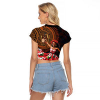 Sega Traditional Dance Raglan Cropped T Shirt Paisley Mix African Pattern - Wonder Print Shop