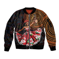 Sega Traditional Dance Sleeve Zip Bomber Jacket Paisley Mix African Pattern - Wonder Print Shop