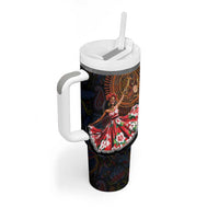 Sega Traditional Dance Tumbler With Handle Paisley Mix African Pattern - Wonder Print Shop