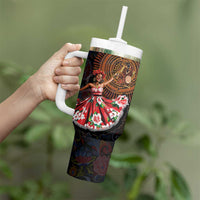 Sega Traditional Dance Tumbler With Handle Paisley Mix African Pattern - Wonder Print Shop