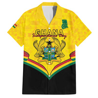 Personalised Ghana Independence Day Family Matching Off The Shoulder Long Sleeve Dress and Hawaiian Shirt Coat Of Arms With Kente Pattern