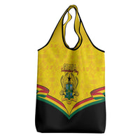 Ghana Independence Day Grocery Bag Coat Of Arms With Kente Pattern