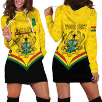 Personalised Ghana Independence Day Hoodie Dress Coat Of Arms With Kente Pattern