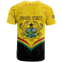 Personalised Ghana Independence Day T Shirt Coat Of Arms With Kente Pattern - Wonder Print Shop