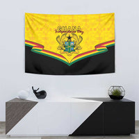 Ghana Independence Day Tapestry Coat Of Arms With Kente Pattern - Wonder Print Shop