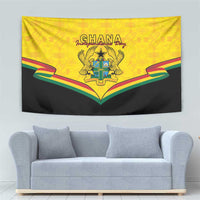 Ghana Independence Day Tapestry Coat Of Arms With Kente Pattern - Wonder Print Shop
