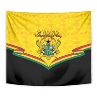 Ghana Independence Day Tapestry Coat Of Arms With Kente Pattern - Wonder Print Shop