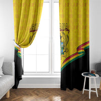 Ghana Independence Day Window Curtain Coat Of Arms With Kente Pattern - Wonder Print Shop