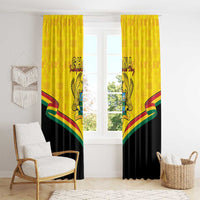 Ghana Independence Day Window Curtain Coat Of Arms With Kente Pattern - Wonder Print Shop