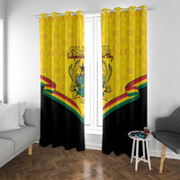 Ghana Independence Day Window Curtain Coat Of Arms With Kente Pattern - Wonder Print Shop