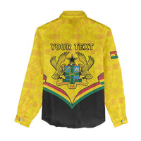 Personalised Ghana Independence Day Women Casual Shirt Coat Of Arms With Kente Pattern - Wonder Print Shop