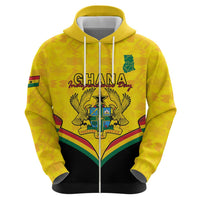 Personalised Ghana Independence Day Zip Hoodie Coat Of Arms With Kente Pattern - Wonder Print Shop