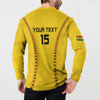 Custom Ghana Football Button Sweatshirt Go Black Stars