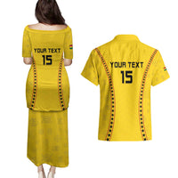 Custom Ghana Football Couples Matching Puletasi and Hawaiian Shirt Go Black Stars