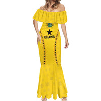 Custom Ghana Football Mermaid Dress Go Black Stars