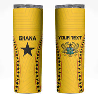 Custom Ghana Football Skinny Tumbler Go Black Stars - Wonder Print Shop