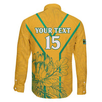 Custom South Africa Soccer Family Matching Short Sleeve Bodycon Dress and Hawaiian Shirt Go Bafana Bafana