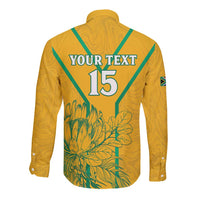 Custom South Africa Soccer Long Sleeve Button Shirt Go Bafana Bafana