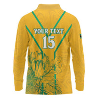 Custom South Africa Soccer Long Sleeve Polo Shirt Go Bafana Bafana