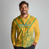 Custom South Africa Soccer Long Sleeve Polo Shirt Go Bafana Bafana