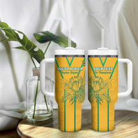 Custom South Africa Soccer Tumbler With Handle Go Bafana Bafana