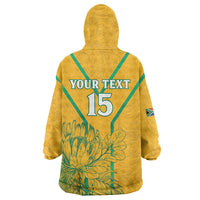 Custom South Africa Soccer Wearable Blanket Hoodie Go Bafana Bafana