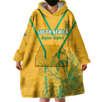 Custom South Africa Soccer Wearable Blanket Hoodie Go Bafana Bafana