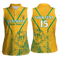 Custom South Africa Soccer Women Sleeveless Polo Shirt Go Bafana Bafana