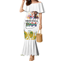 Happy South Africa Freedom Day Family Matching Mermaid Dress and Hawaiian Shirt Nelson Mandela With Protea