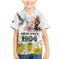 Happy South Africa Freedom Day Family Matching Mermaid Dress and Hawaiian Shirt Nelson Mandela With Protea