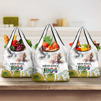 Happy South Africa Freedom Day Grocery Bag Nelson Mandela With Protea
