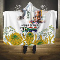 Happy South Africa Freedom Day Hooded Blanket Nelson Mandela With Protea