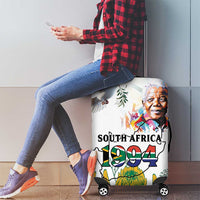 Happy South Africa Freedom Day Luggage Cover Nelson Mandela With Protea