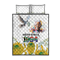 Happy South Africa Freedom Day Quilt Bed Set Nelson Mandela With Protea