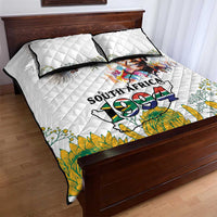 Happy South Africa Freedom Day Quilt Bed Set Nelson Mandela With Protea