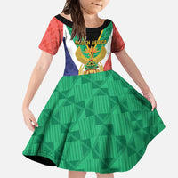 Personalised South Africa Family Matching Off Shoulder Maxi Dress and Hawaiian Shirt Coat Of Arms Flag Style