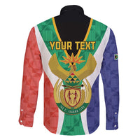 Personalised South Africa Family Matching Short Sleeve Bodycon Dress and Hawaiian Shirt Coat Of Arms Flag Style