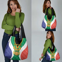 Personalised South Africa Grocery Bag Coat Of Arms Flag Style
