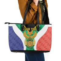 Personalised South Africa Leather Tote Bag Coat Of Arms Flag Style