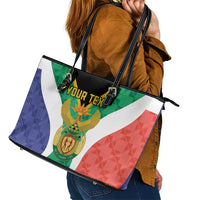 Personalised South Africa Leather Tote Bag Coat Of Arms Flag Style