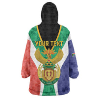 Personalised South Africa Wearable Blanket Hoodie Coat Of Arms Flag Style
