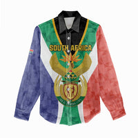 Personalised South Africa Women Casual Shirt Coat Of Arms Flag Style