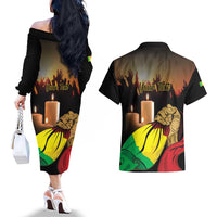 Personalised Mali Martyrs Day Couples Matching Off The Shoulder Long Sleeve Dress and Hawaiian Shirt 26 March