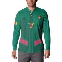 Custom Cameroon Football Button Sweatshirt Waka Waka - This Time For Africa